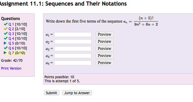 Solved Assignment 11.1: Sequences and Their Notations | Chegg.com