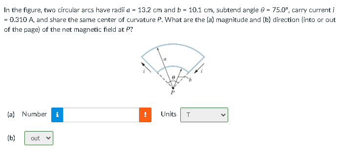 Solved In The Figure, Two Circular Arcs Have Radii A=13.2 Cm | Chegg.com