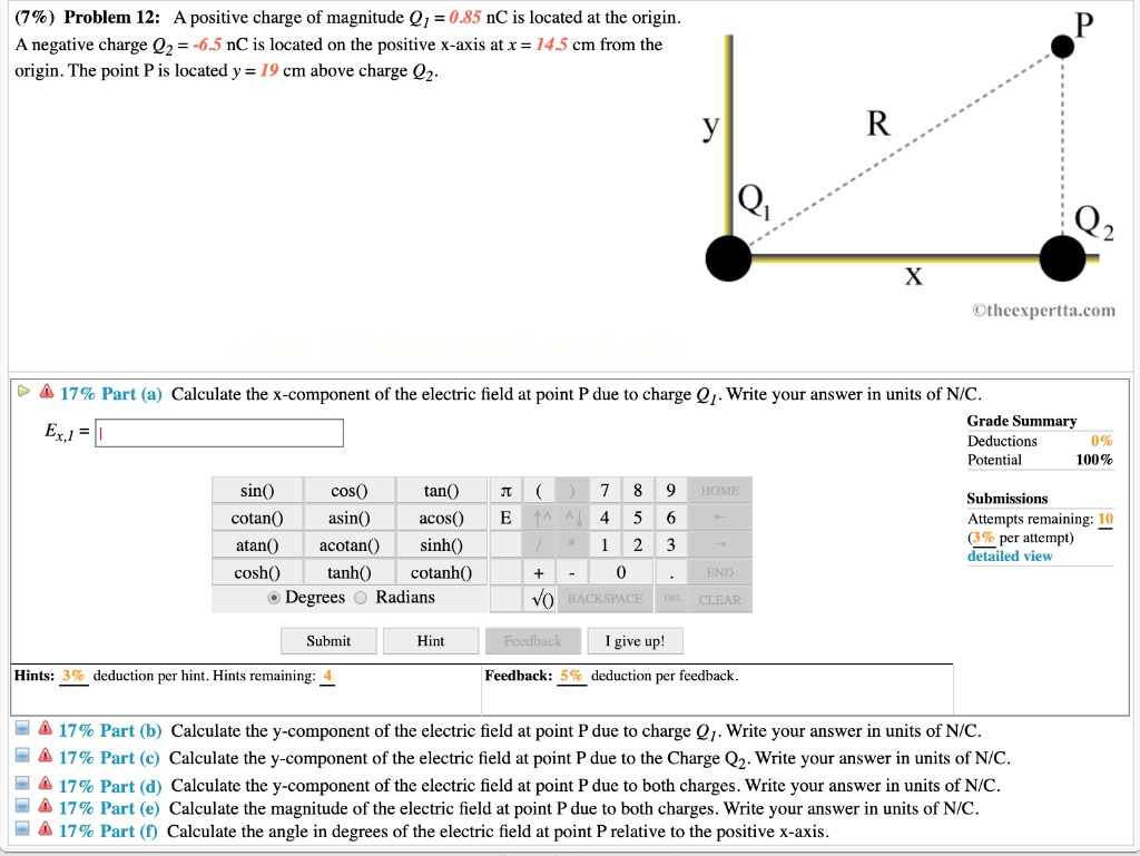 solved-7-problem-12-a-positive-charge-of-magnitude-q1-chegg