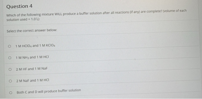 Solved Question 2 A buffer solution with pH 5.0 is required, | Chegg.com