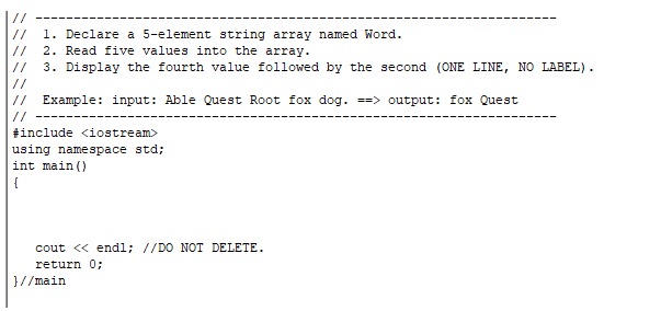Solved /1. Read a value into the third array element [NO | Chegg.com