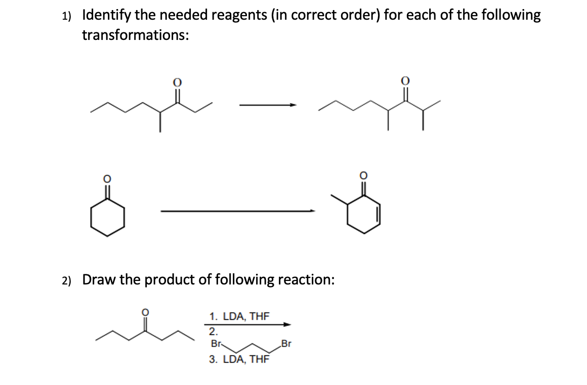 Solved 1) Identify the needed reagents (in correct order) | Chegg.com