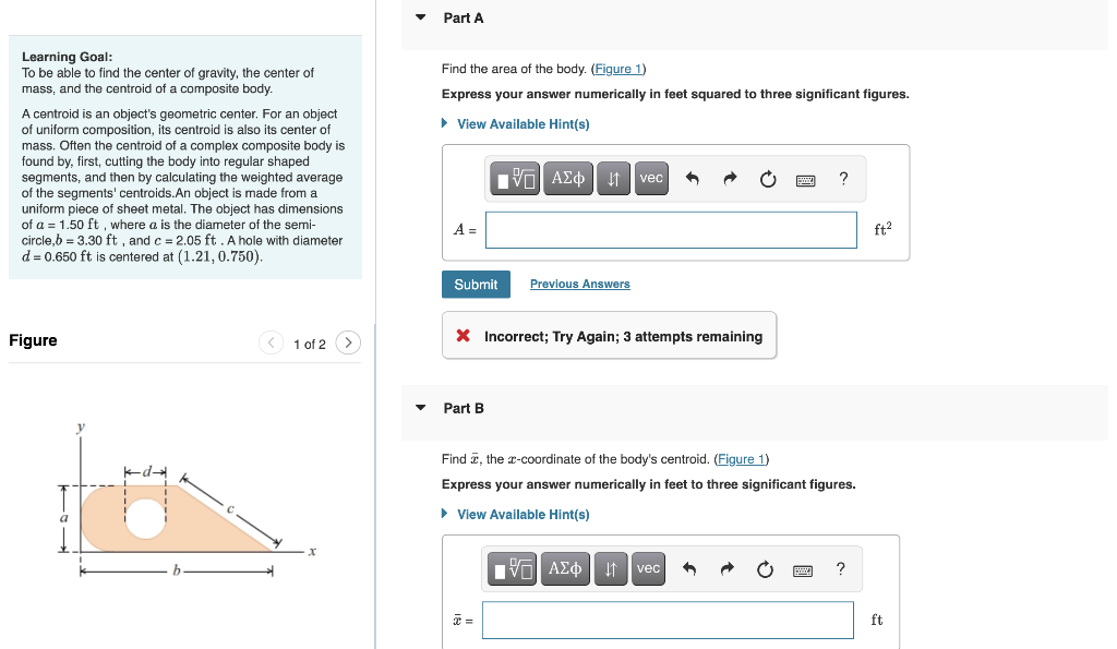Solved Learning Goal: To be able to find the center of | Chegg.com