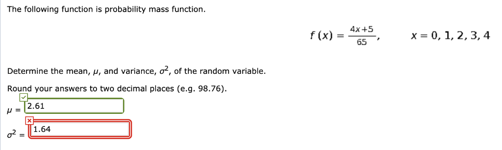 Solved The following function is probability mass function. | Chegg.com