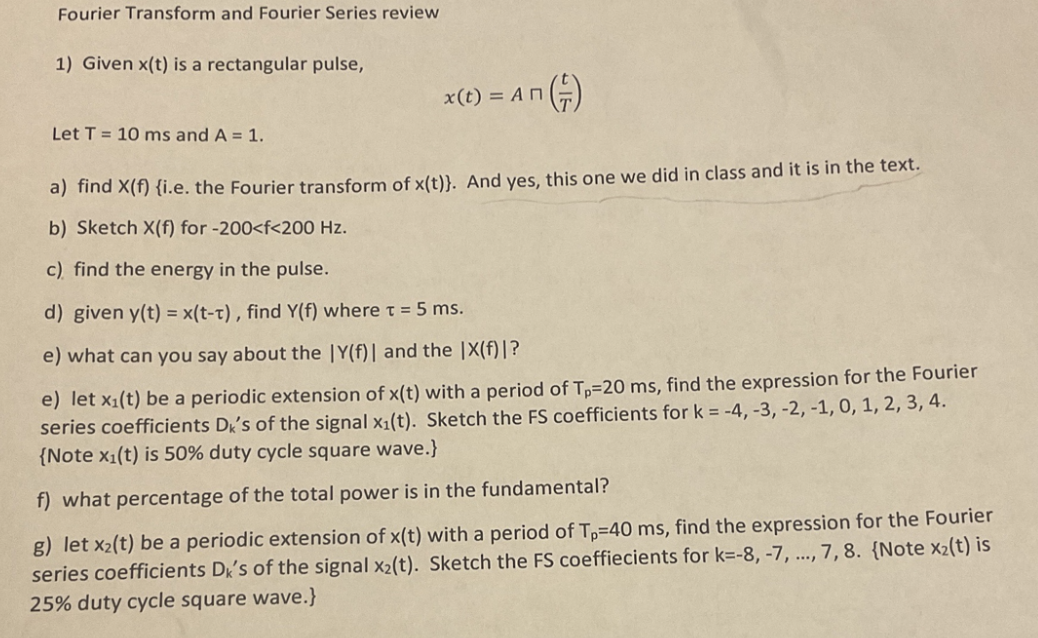 Solved Fourier Transform with Digital and analog