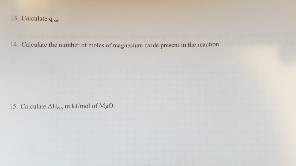 Solved 11. Calculate qcal 12. Calculate contents (assume