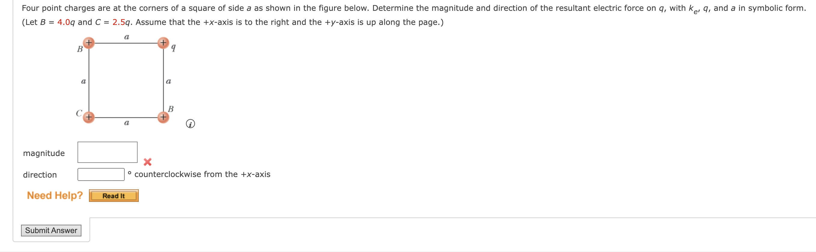 Solved (Let B=4.0q And C=2.5q. Assume That The +x-axis Is To | Chegg.com