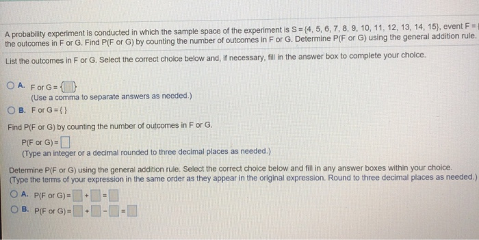 Solved A probability experiment is conducted in which the | Chegg.com