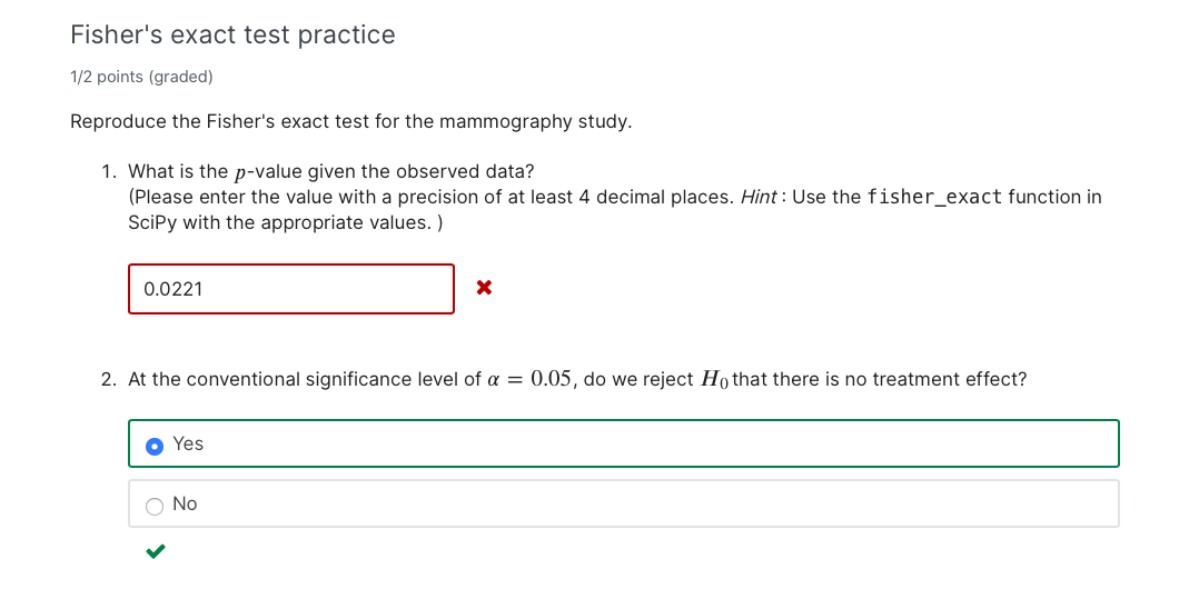 Solved Contingency Table Data for Fisher's exact test can | Chegg.com