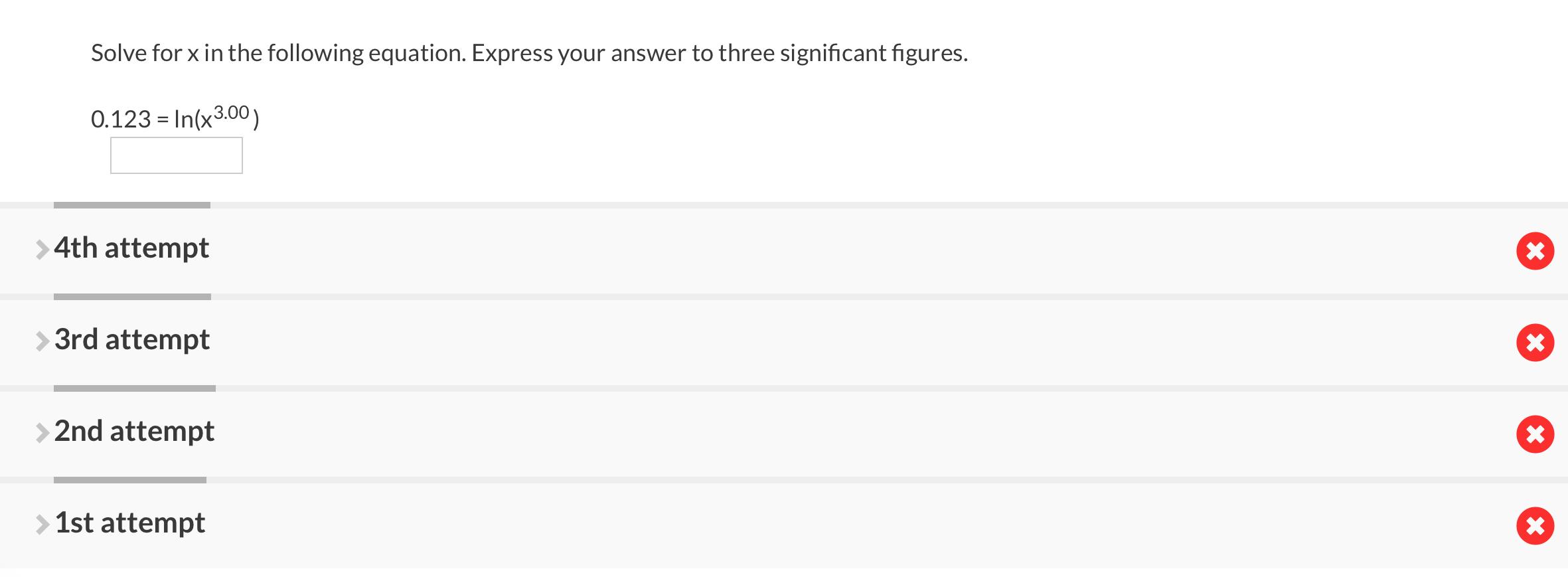 Solved Solve for x in the following equation. Express your | Chegg.com
