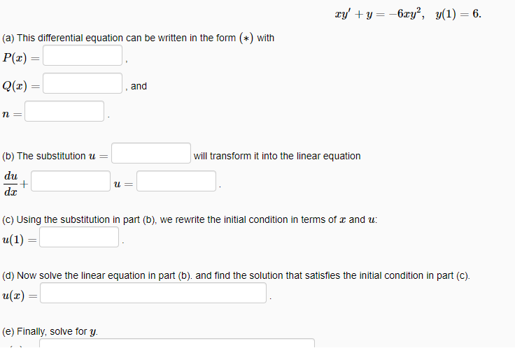 Solved 10 Points A Bernoulli Differential Equation Is One Chegg Com
