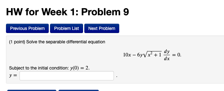 Solved HW for Week 1: Problem 8 Previous Problem Problem | Chegg.com