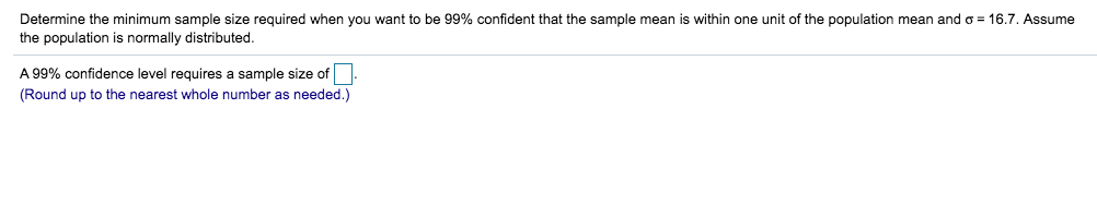 Solved Determine the minimum sample size required when you | Chegg.com