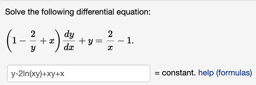 Solved Solve the following differential equation: 2 (1-² + | Chegg.com