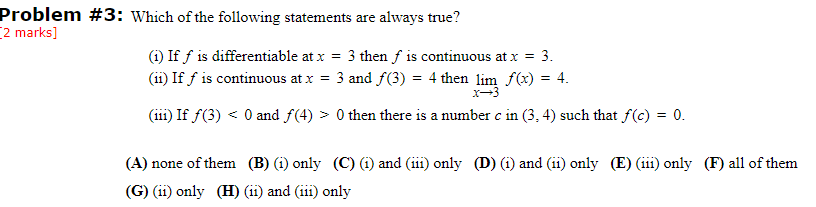 Solved Problem #3: Which of the following statements are | Chegg.com