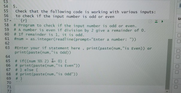 Solved 53 54 5. 55 Check that the following code is working | Chegg.com