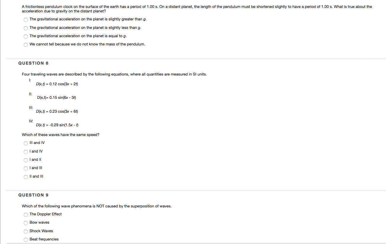 Solved A frictionless pendulum clock on the surface of the | Chegg.com