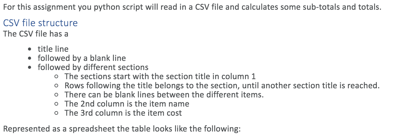 Solved For this assignment you python script will read in a | Chegg.com