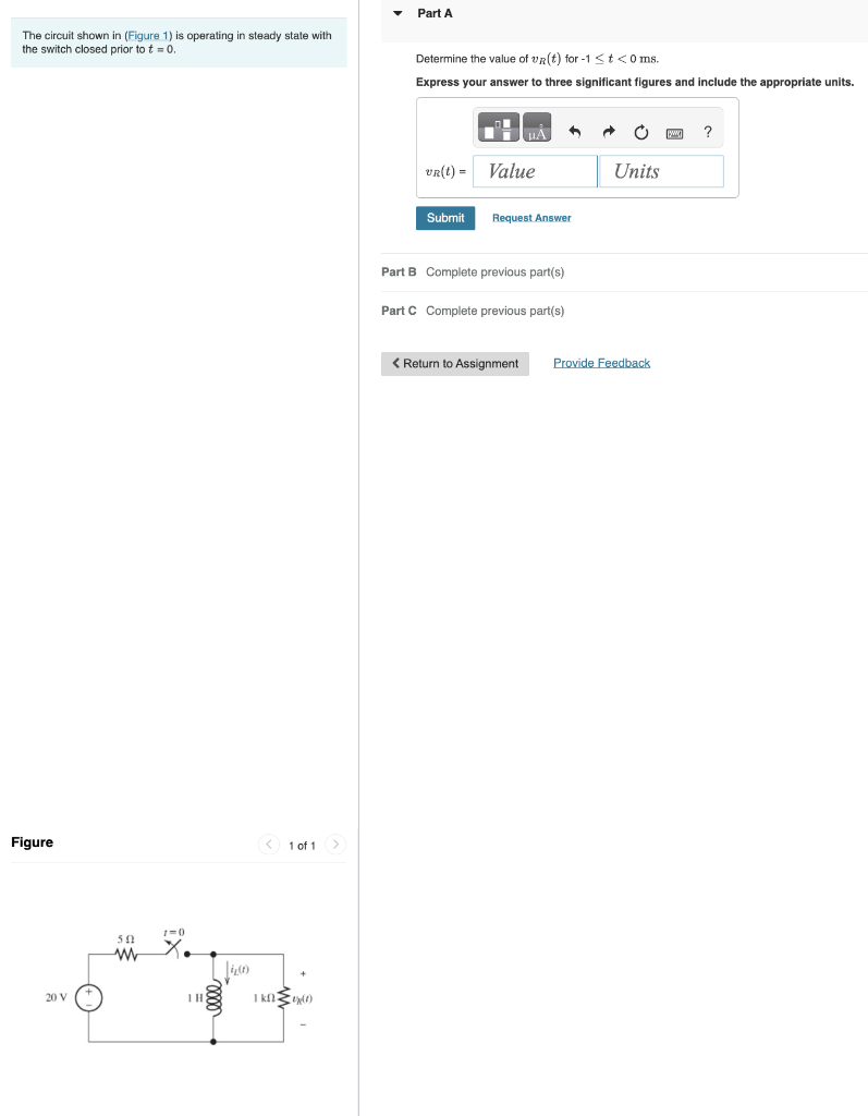 Solved The circuit shown in (Figure 1) is operating in | Chegg.com