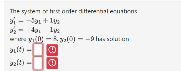 Solved The system of ﻿first order differential | Chegg.com