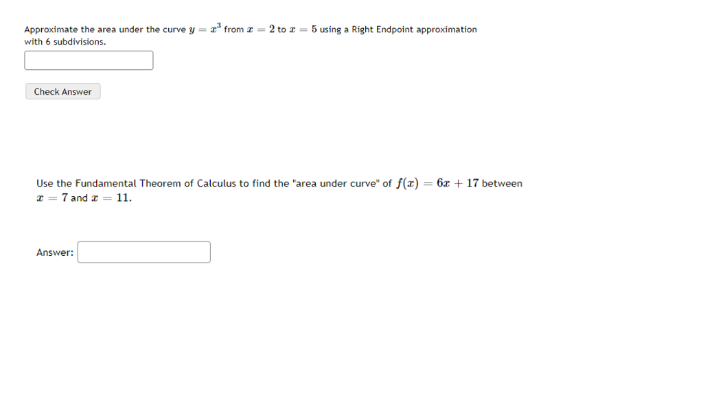 Solved Approximate the area under the curve y=x3 from x=2 to | Chegg.com