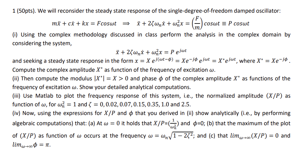 Solved 1 (50pts). We will reconsider the steady state | Chegg.com