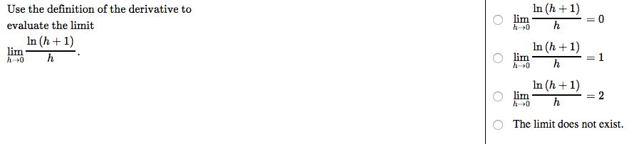 Lim Using H Solved In (h +1) In (h+1) In (h +1) Use the definition of | Chegg.com