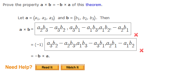 Solved Prove The Property A \times B = − B \times A Of | Chegg.com