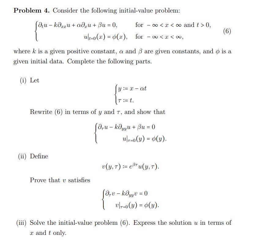 Problem 4. Consider the following initial-value | Chegg.com