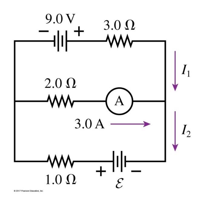 Solved The ammeter in the figure below reads 3.0 A. Find the | Chegg.com