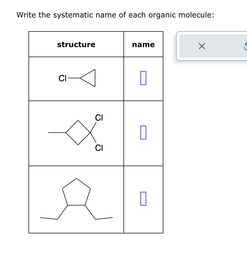 Solved Write the systematic name of each organic molecule: | Chegg.com