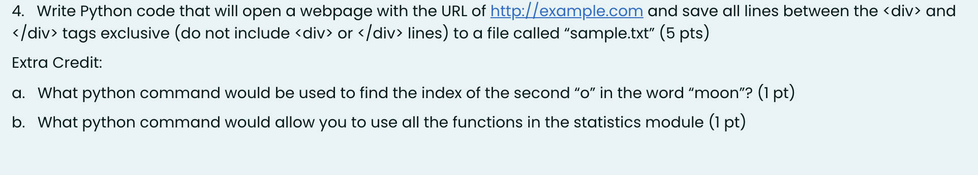 Solved 4. Write Python code that will open a webpage with | Chegg.com