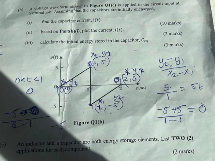 Solved (b) A Voltage Waveform Shown In Figure Q1(c) Is | Chegg.com