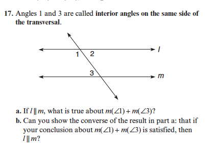 Solved 17. Angles 1 And 3 Are Called Interior Angles On The 