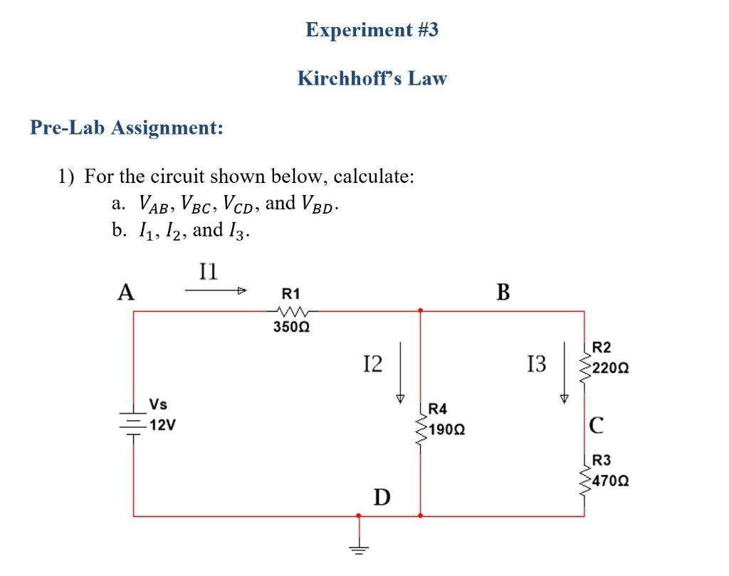 Solved Pre-Lab Assignment: 1) For The Circuit Shown Below, | Chegg.com