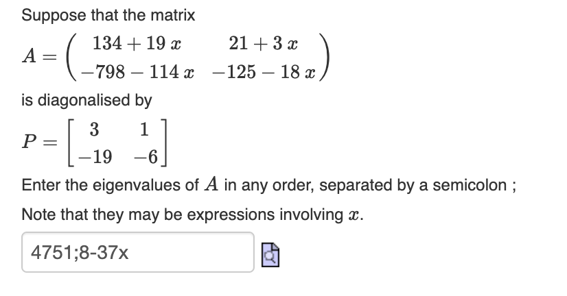 Solved Suppose that the matrix | Chegg.com