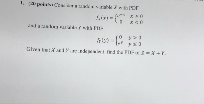 Solved 1. (20 points) Consider a random variable X with PDF | Chegg.com