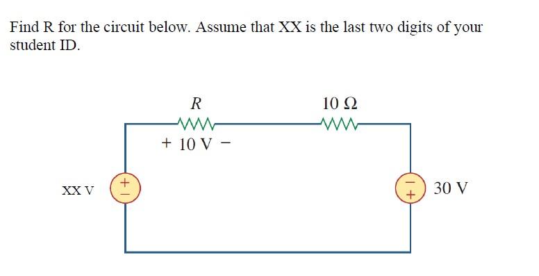 Solved Find R for the circuit below. Assume that XX is the | Chegg.com