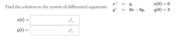 Solved Find the solution to the system of differential | Chegg.com