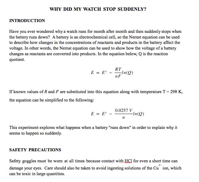 Solved WHY DID MY WATCH STOP SUDDENLY? INTRODUCTION Have you | Chegg.com