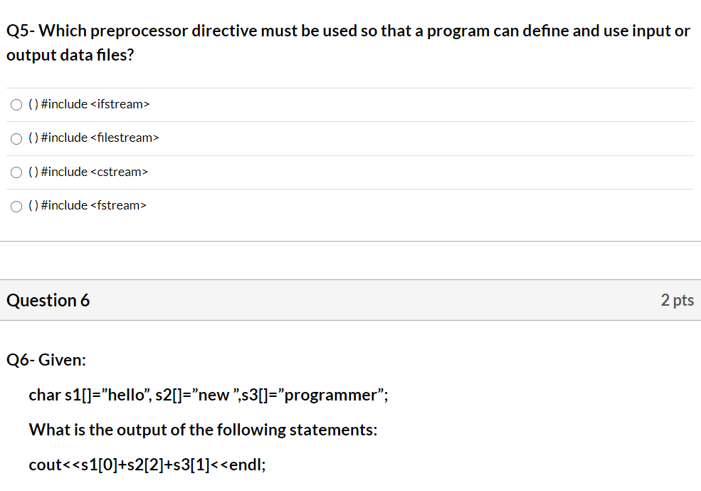 Solved Q5-Which preprocessor directive must be used so that | Chegg.com