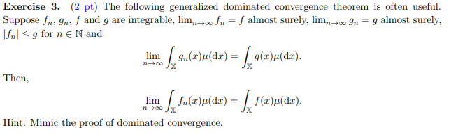 Solved Exercise 3. (2 pt) The following generalized | Chegg.com