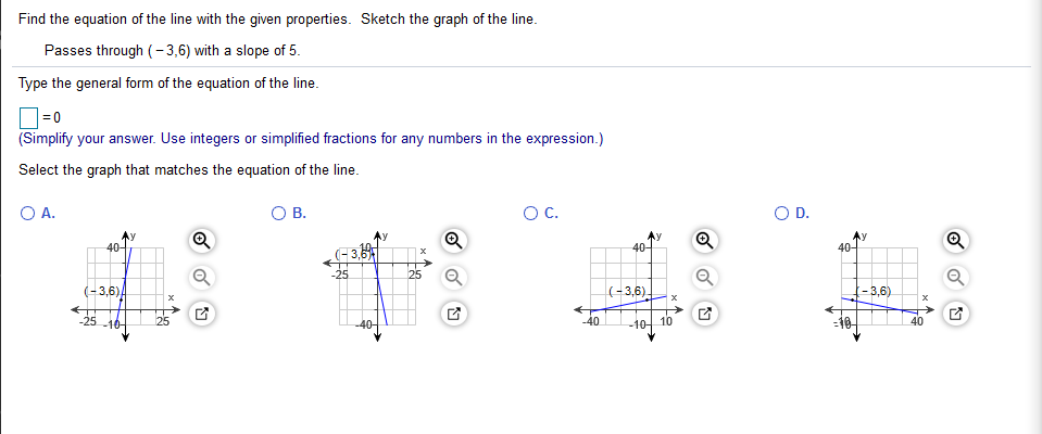 Solved Find the equation of the line with the given | Chegg.com