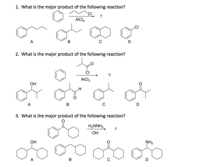 Solved 1. What is the major product of the following | Chegg.com