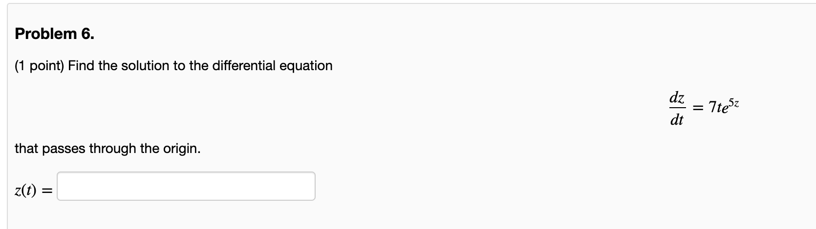 Solved Problem 6. (1 Point) Find The Solution To The | Chegg.com