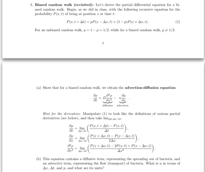 Solved 3. Biased random walk (revisited): Let's derive the | Chegg.com