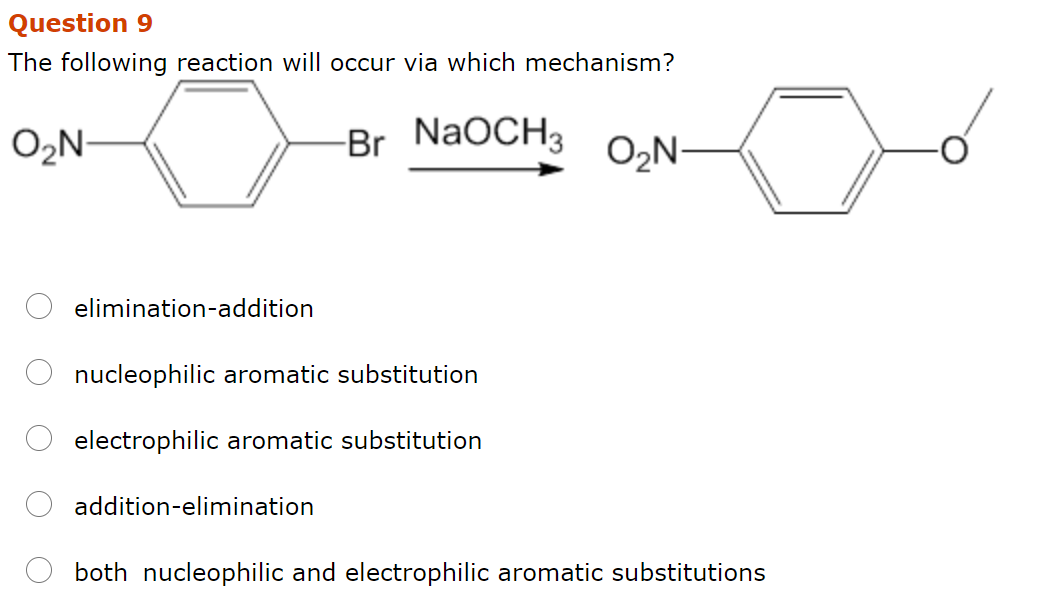 Solved Question 9 The following reaction will occur via | Chegg.com