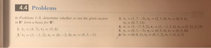 Solved 4.4 Problems n Problems 1-8, determine whether or not | Chegg.com