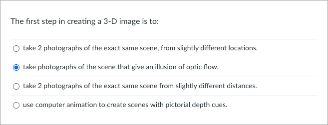 Solved The first step in creating a 3-D image is to: take 2 | Chegg.com