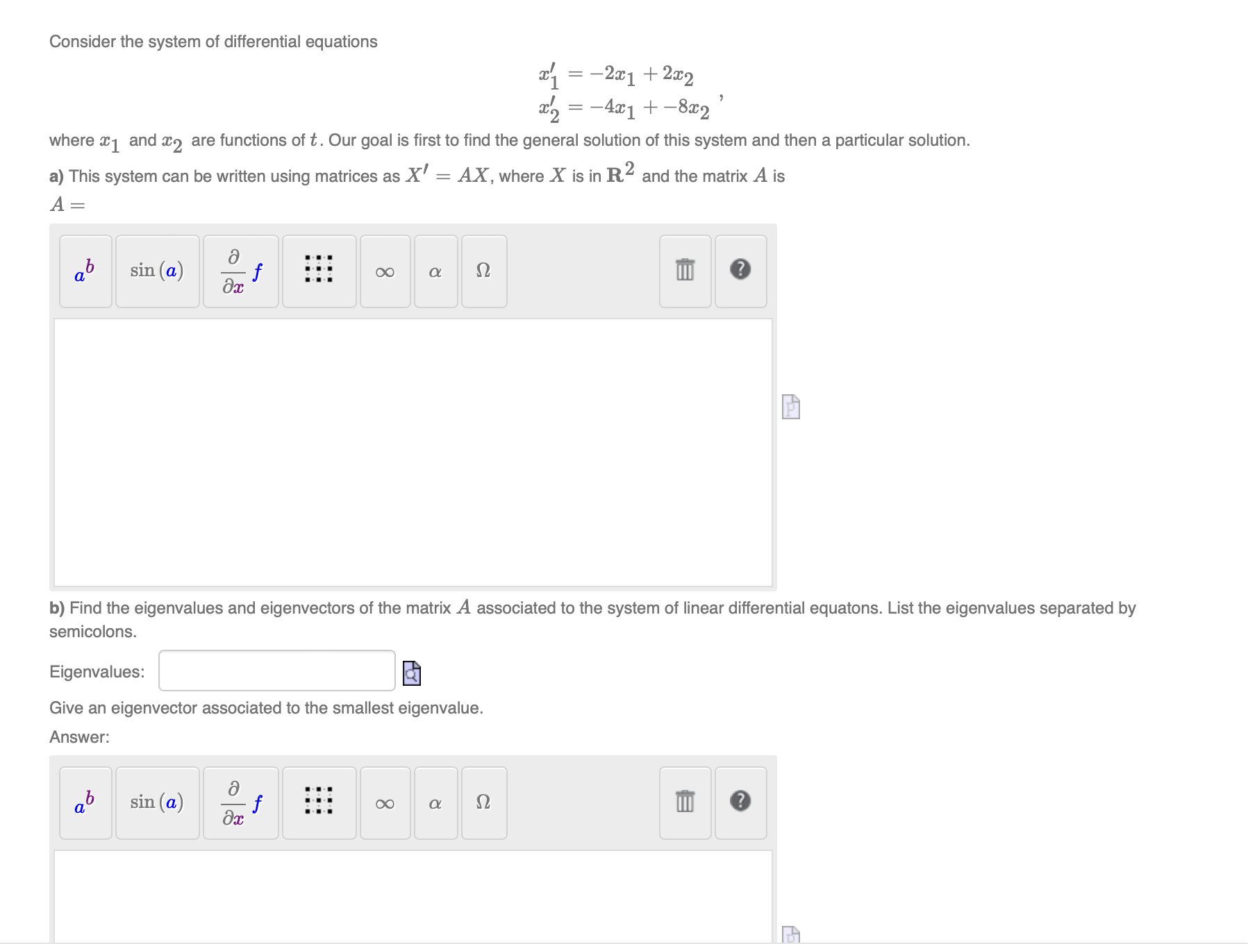 Solved Consider the system of differential equations | Chegg.com